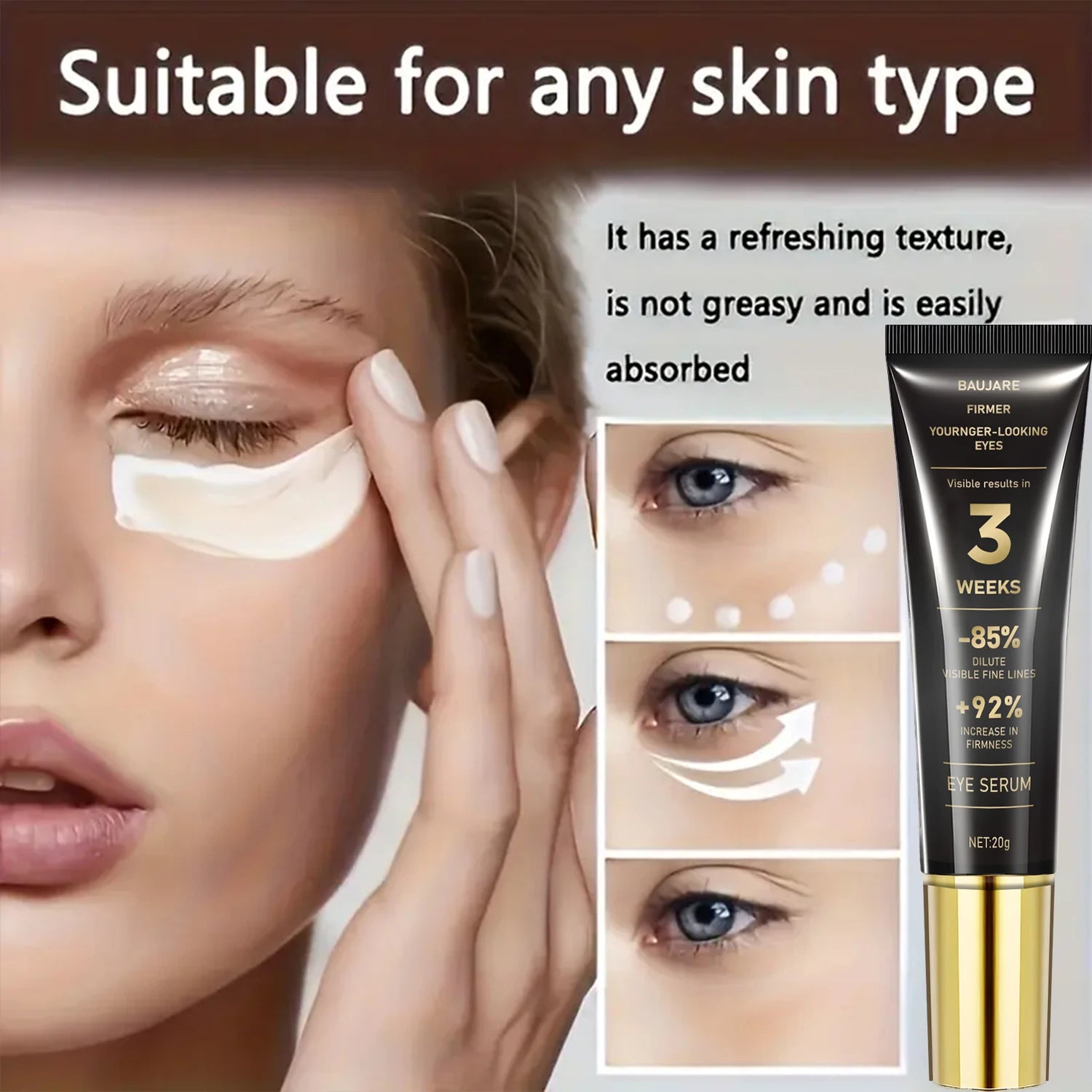 Retinol & Caffeine Eye Serum – Lifts, Brightens & Smooths Eye Serum Cream Oasis Select