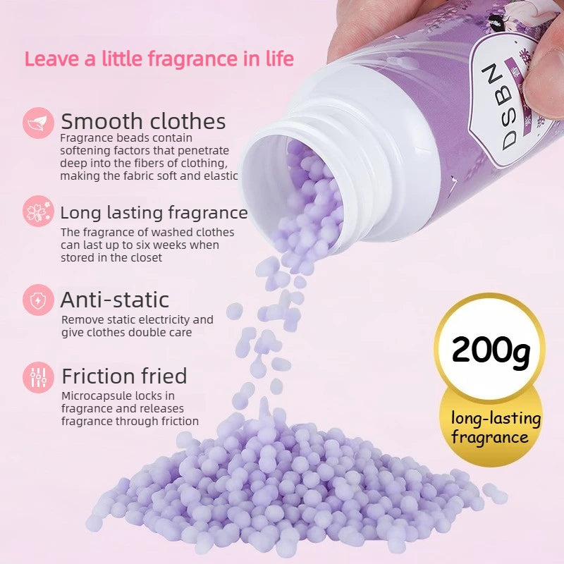 200g Laundry Scent Booster Beads Long-lasting Smell Scent Booster Fragrance Lavender Scent Beads Softener Freshener for Clothes Oasis Select