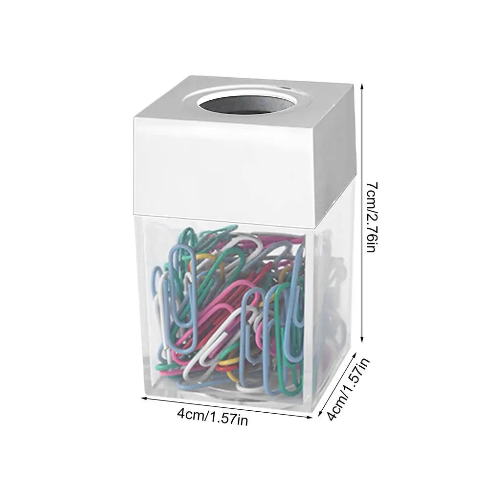 Magnetic Paper Clip Storage Box Protable Stationery High Capacity Storage Box Office Binding Supplies Clips Dispenser Organizer Oasis Select White