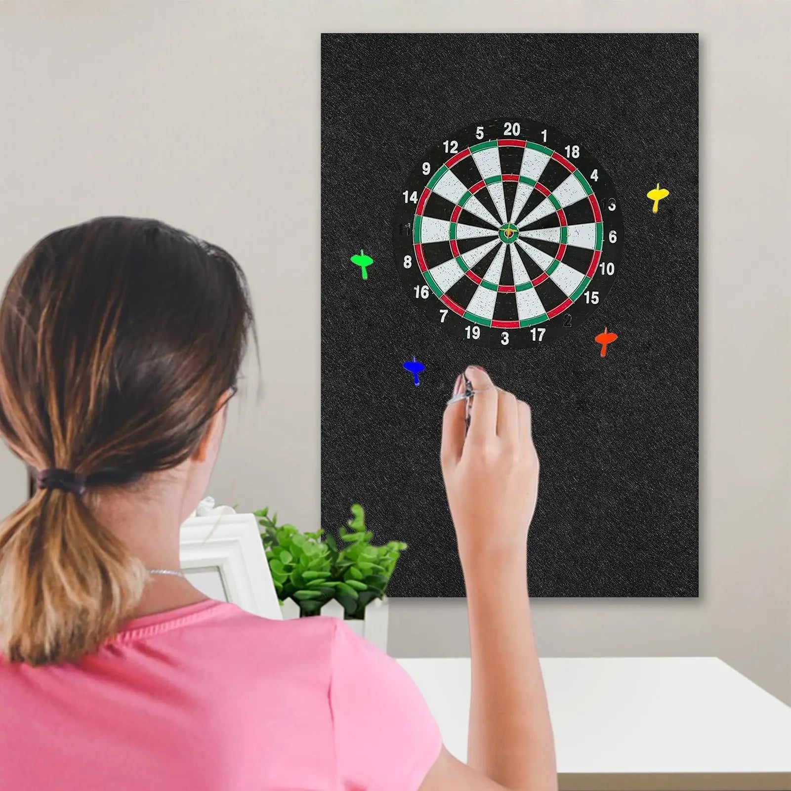 Dart Backboard Large Felt Wall Tiles Dart Board Backer Large Backer Board with Professional Design for Offices Outdoor Room Oasis Select
