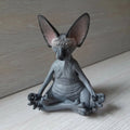 Whimsical Buddha Sphynx Cat Figurine Meditation Yoga Happy Cat Decor Art Sculptures Outdoor Garden Statues Figurine Oasis Select Black Large 13cm