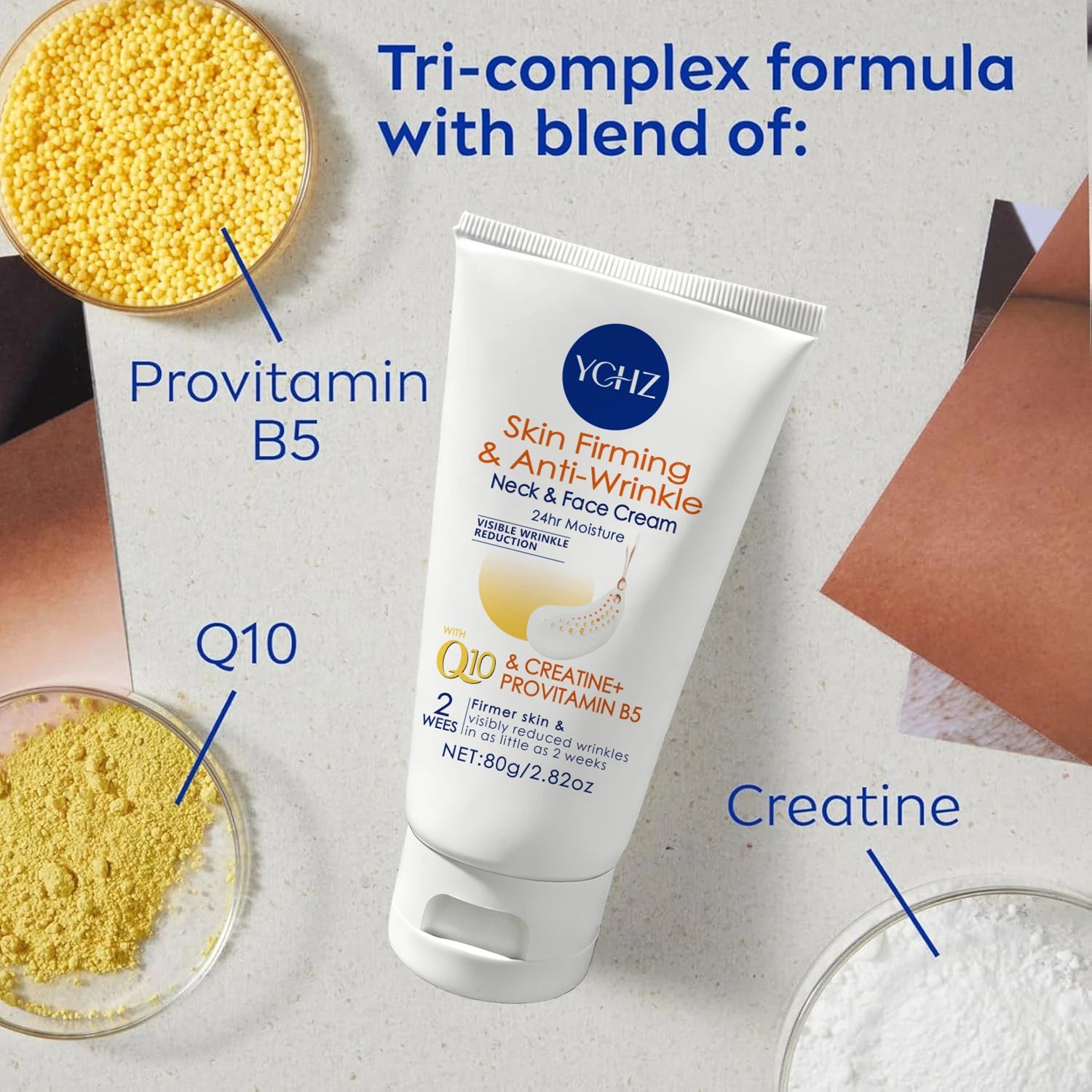 YCHZ Hydrating Firming Face & Neck Cream – Q10, Creatine & B5
