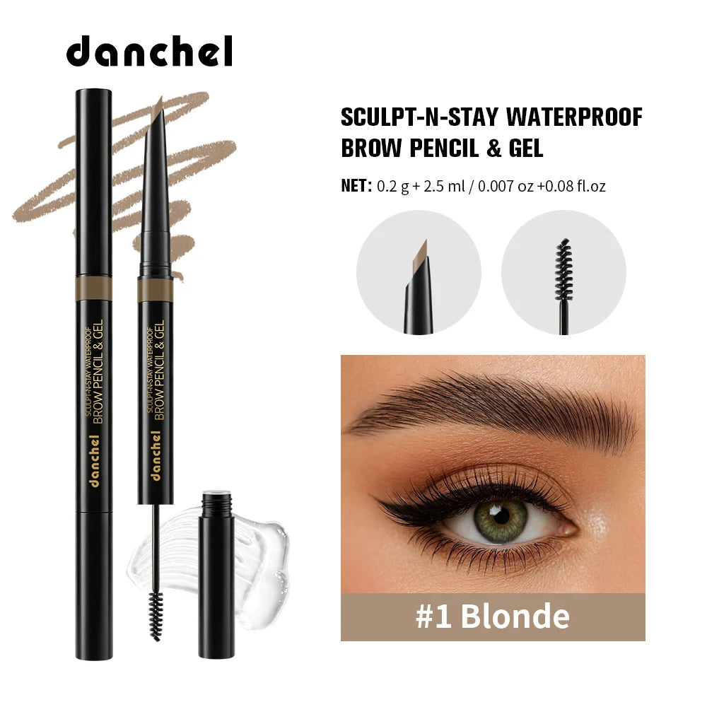 2-in-1 Eyebrow Pencil & Gel Quick Drying Transparent Eyebrow Gel Waterproof Long Lasting Strong-hold Dual-ended Eyebrow Pencil Oasis Select Blonde