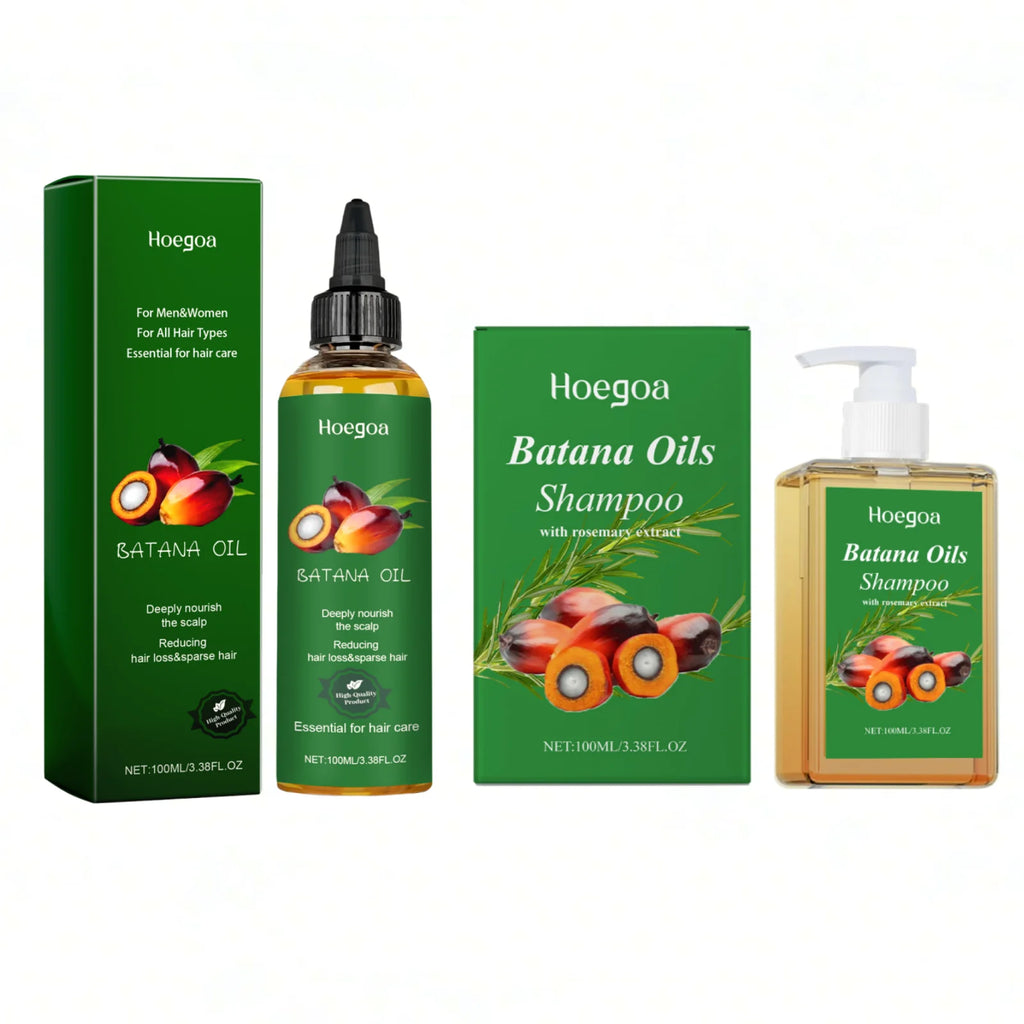 Hoegoa Batana Oil Rosemary Shampoo Set – Repair & Volumize Hair Care Set Oasis Select 2 in 1 set
