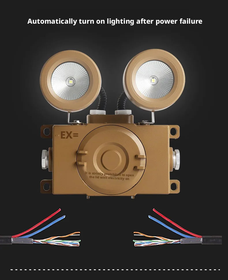2-in-1 LED Explosion-Proof Emergency Light | Dual Head IP65