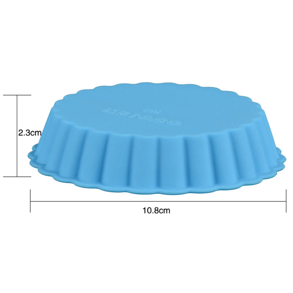 Silicone Tart Molds Mini Quiche Molds Non-Stick Round Fluted Flan Pan With Loose Bases Cake Mold Cake Pastry Tools Accessories Oasis Select