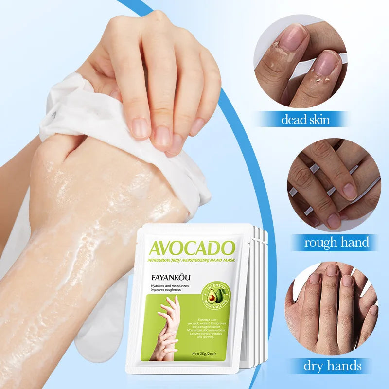 BIOAOUA Avocado Hand Mask 5 Pairs – Moisturizing & Nourishing Hand Mask Set Oasis Select