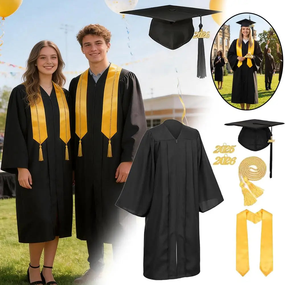 Unisex Adult Graduation Cap and Gown Set Academic Robe Formal Wear for School Graduation Ceremony Diploma Photography Events Oasis Select