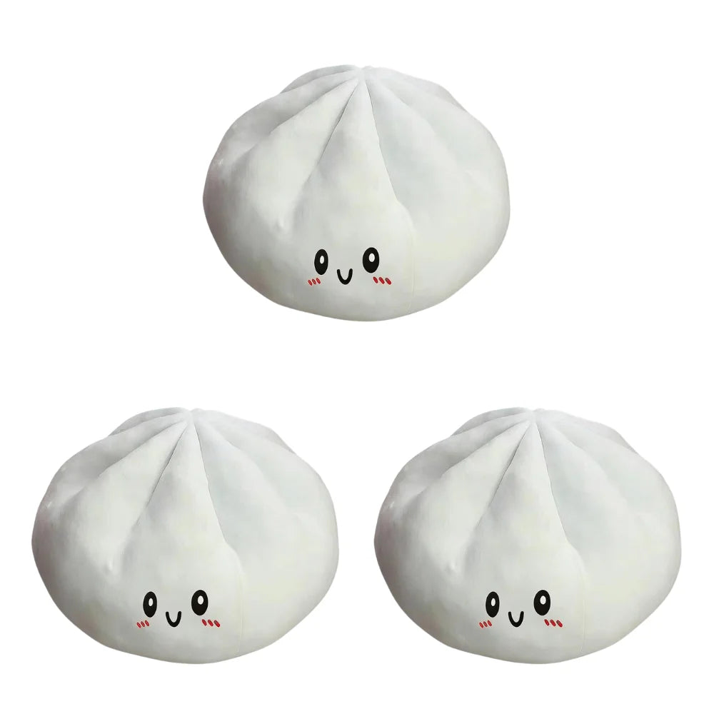 Simulation Giant Dumpling Squishy Pillow Soft Stuffed Hug Doll Cute Food Modeling For Daily Rest Companion Mood Pressure Relief Oasis Select 3PCS White