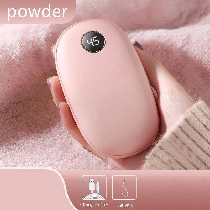 10000mAh USB Rechargeable Winter portable Hand Warmer Mobile Power Handheld Warmer Heater Outdoor Traveling Hiking Power Bank Oasis Select 02 5000mAh