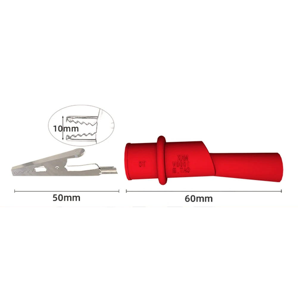 Alligator Test Clips 1000V 10A – 10mm Crocodile Clamps Red & Black Alligator Test Clips Oasis Select