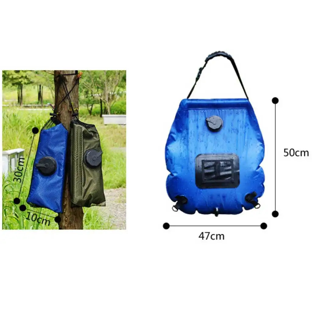 Solar Heating Camping Shower Bag with Removable Hose on Off Switchable Shower Head Compact Camping Shower Oasis Select