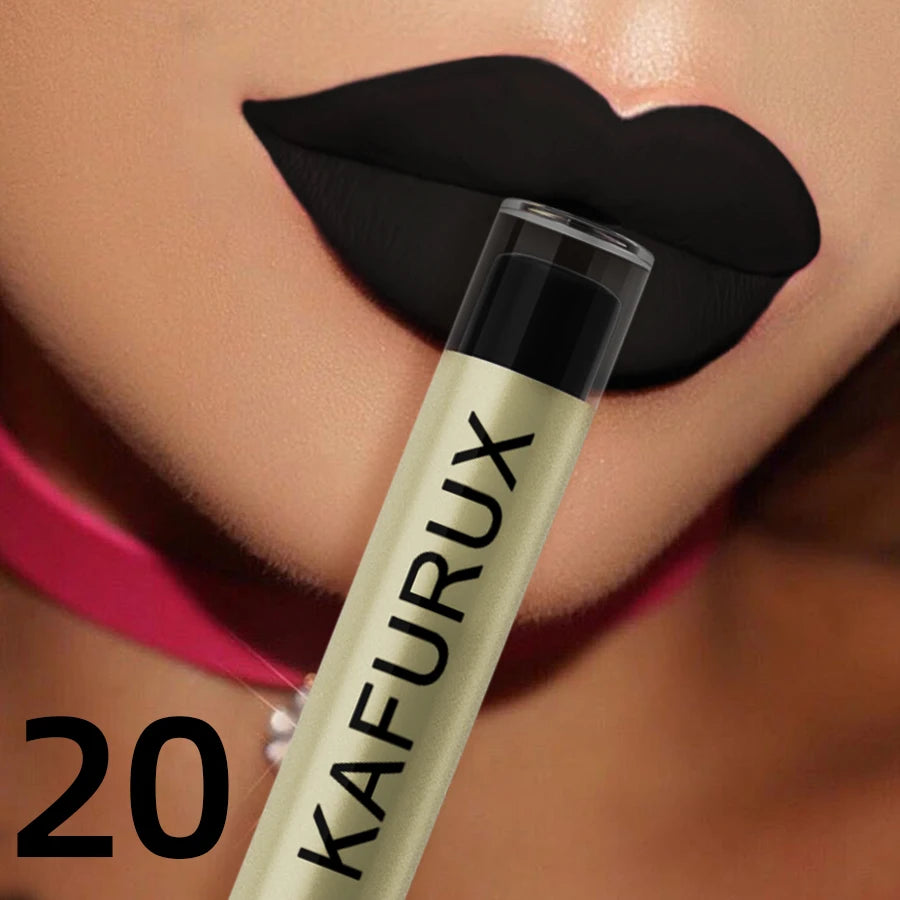 KAFURUX 20-Color Velvet Matte Liquid Lipstick – Waterproof