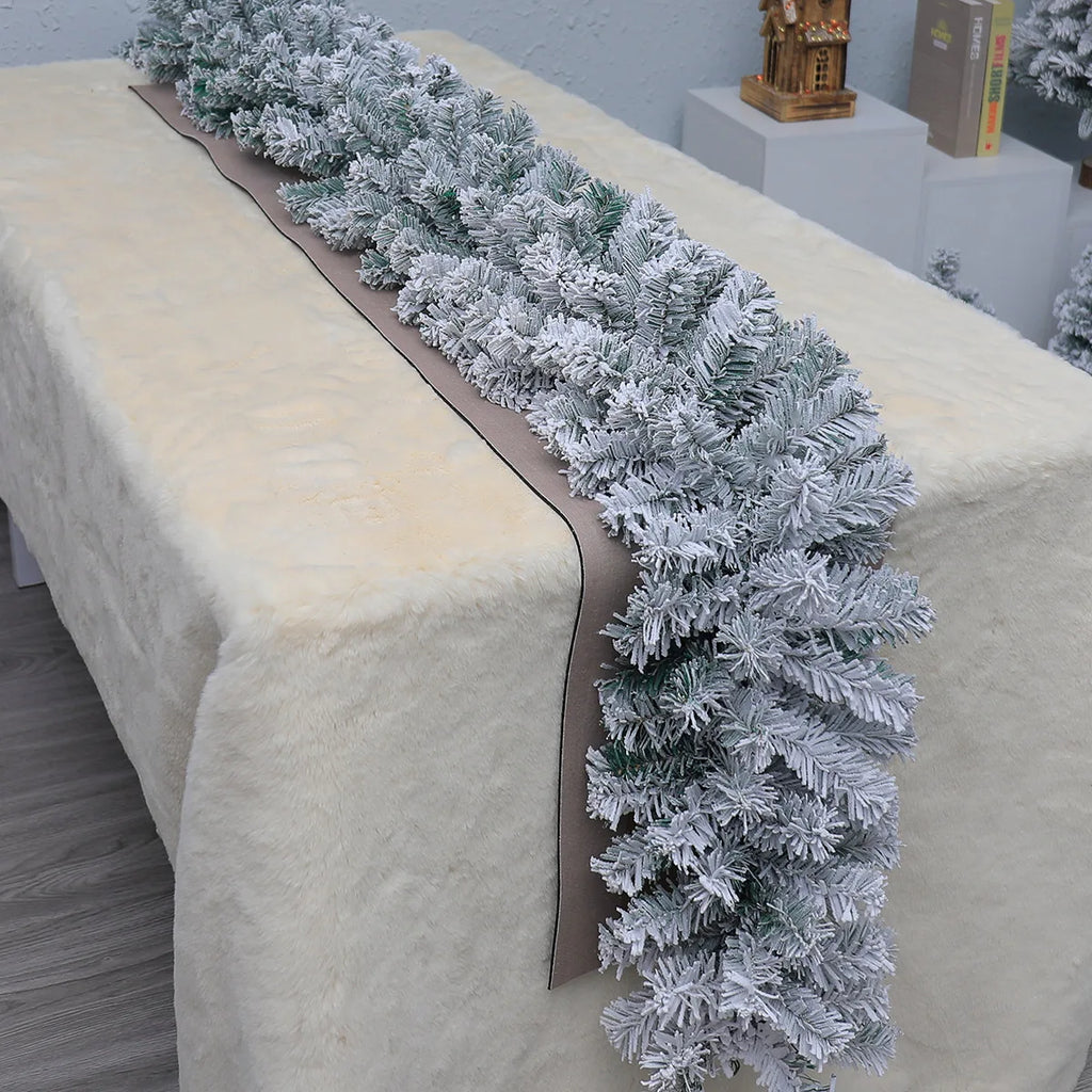 Lifelike Christmas Rattan Garland | Snowfall Holiday Decoration