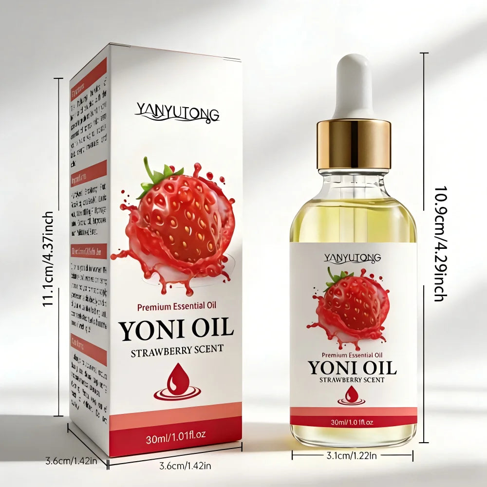 30ml Yoni Oil, Strawberry Scented, Natural & Plant-Based, pH Balance, Odor Eliminator, Feminine Care, Moisturizer Oasis Select