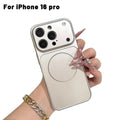 Original Large Window Nano Glass Case For iPhone 17 Air 16 15 14 13 Pro Max Magnetic For Magsafe Wireless Charging Matte Case Oasis Select Titanium 16pro