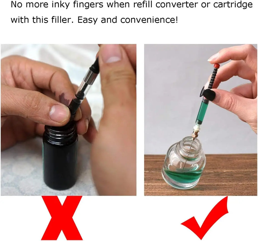 5 Pack Fountain Pen Ink Syringe Filler, Spring Converter with Removable Blunt Needle Tip fountain pen ink filler Oasis Select