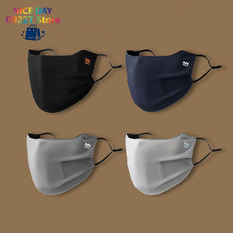 Sun Protection Face Mask For Men Reusable Breathable UV Face Shield Solid Color Washable Face Mask Summer Cycling Face Mask@#X Oasis Select