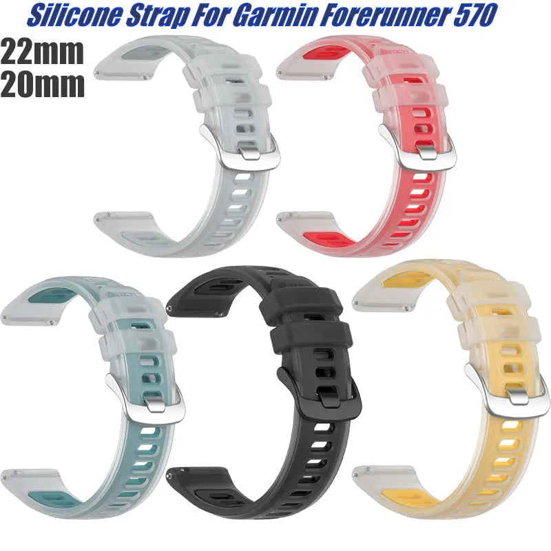 Two-Tone Silicone Strap for Garmin – 22mm & 20mm Quick Release Watch Band Strap Oasis Select
