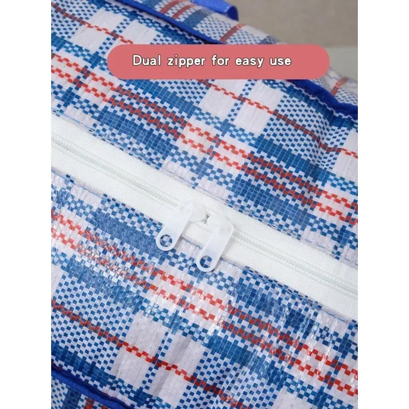 1PC foldable moving bag Large capacity woven bag snakeskin bag Waterproof portable mobile bag blue Oasis Select