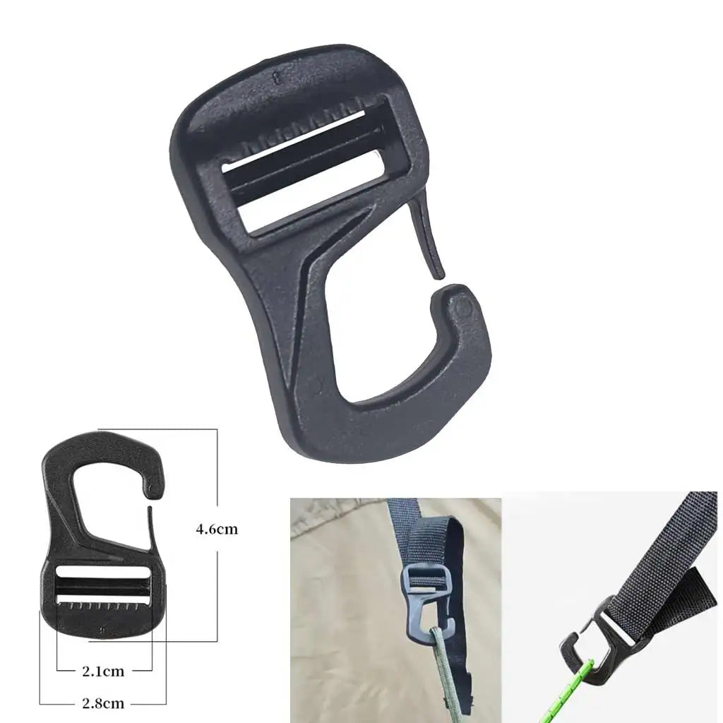 6/10PCS Camping Tent wind rope webbing adjustable buckle anti-slip Awning Tensioner hook Oasis Select