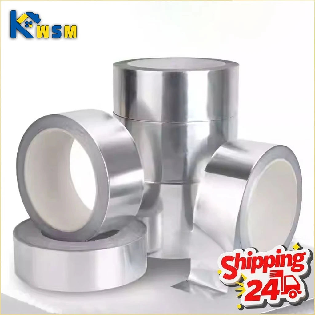 1-10Rolls Heavy Duty Aluminum Foil Tape for Duct Sealing and Hot Water Pipe Repair Heat Resistant Waterproof Adhesive Oasis Select