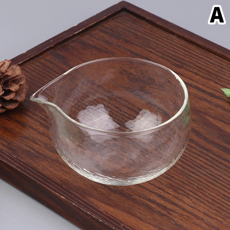 1Pc Textured Glass Matcha Bowl With Pouring Spout Japanese Style Green Tea Ceremony Tea Bowl Song Dynasty Tea Tools Oasis Select A