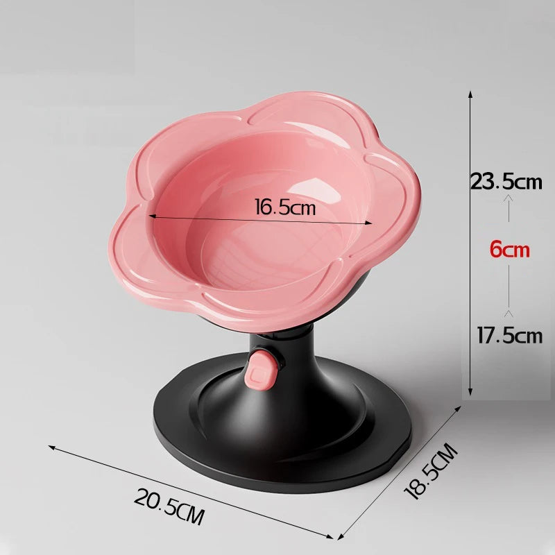 Reliable Stand-up Ceramic Cat Bowl with Pretty Floral Design; Pet Food and Water Dish for Neck Wellness Oasis Select A1