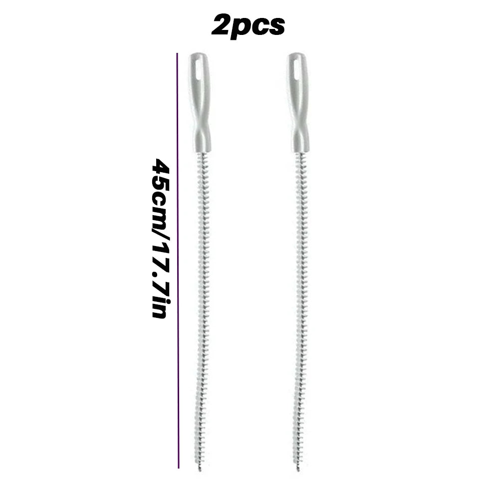 1-3pcs flexible drain hair removers, pipe hair cleaning, drain cleaning brushes, 45/60 cm, toilet unclogging, blockage removal Oasis Select 45cm 2pcs
