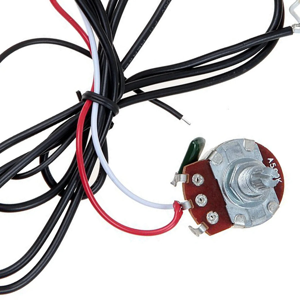 Guitar Wiring Harness Prewired Two Pickup 500K Pots 3-Way Toggle Switch Silver Oasis Select