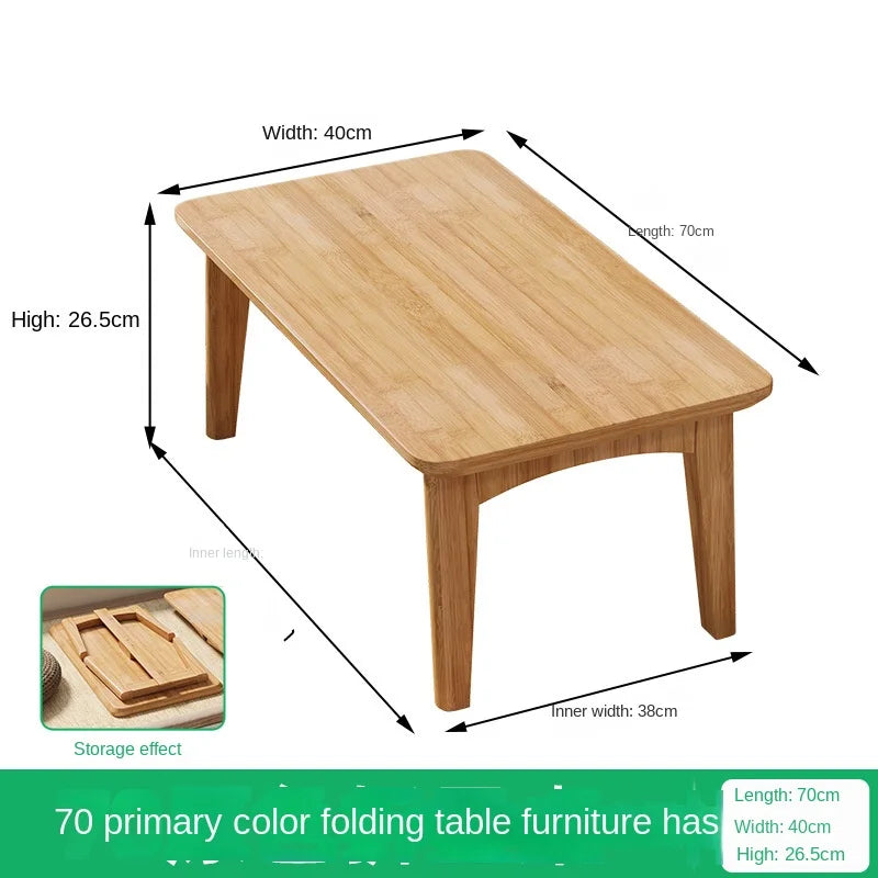 Bay window folding table, home Chinese-style coffee table, tatami, window sill, balcony, Nanzhu tea ceremony table, low table, b Oasis Select B 70 40 26