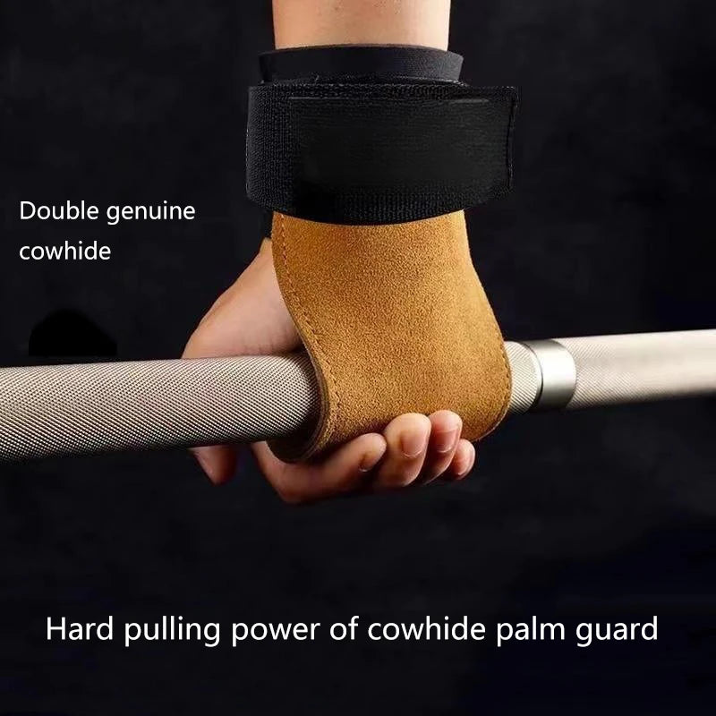 Double Layers Bench Press Weight Lifting Wrist Hooks Straps Deadlift Gloves Grip Pads For Fitness Gym Training Dumbbell Pull-Up Oasis Select