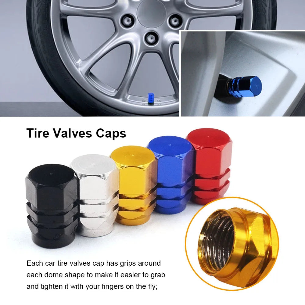 Car Tire Valves Caps Universal Air Caps Cover Aluminum Alloy Tire Valves Stem Caps for Cars SUVs Trucks Motorcycles Bicycles Oasis Select