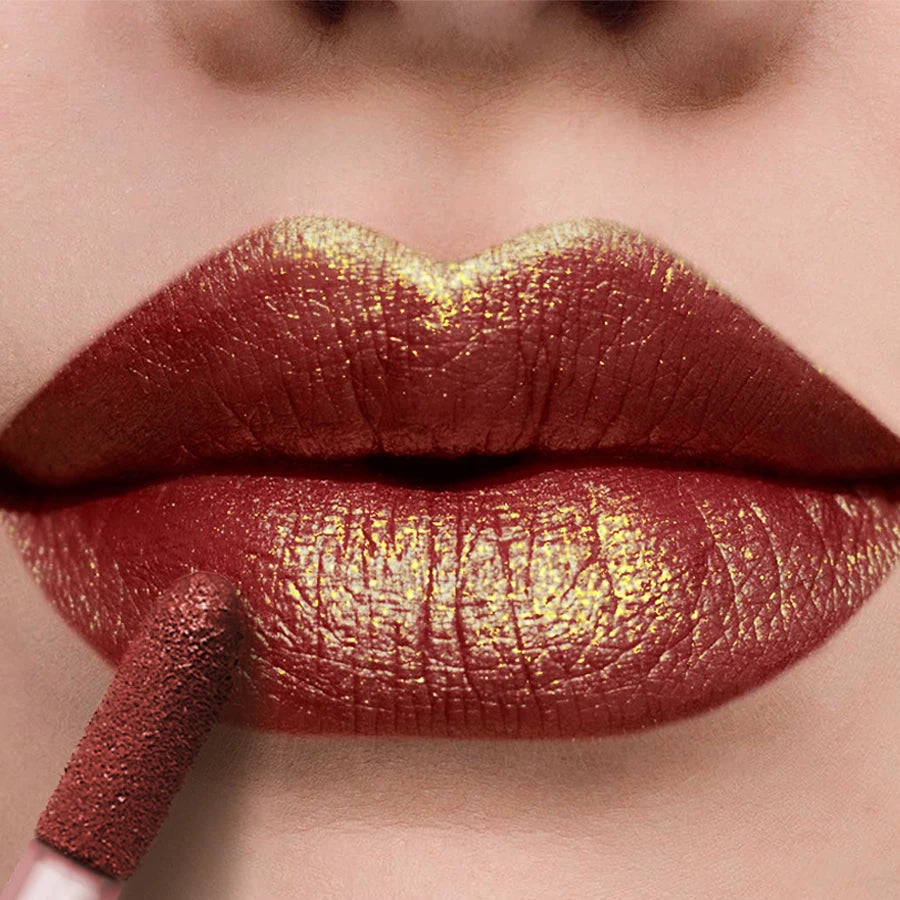 KAFURUX Glitter Metallic Lip Gloss – 14 Colors Long-Lasting