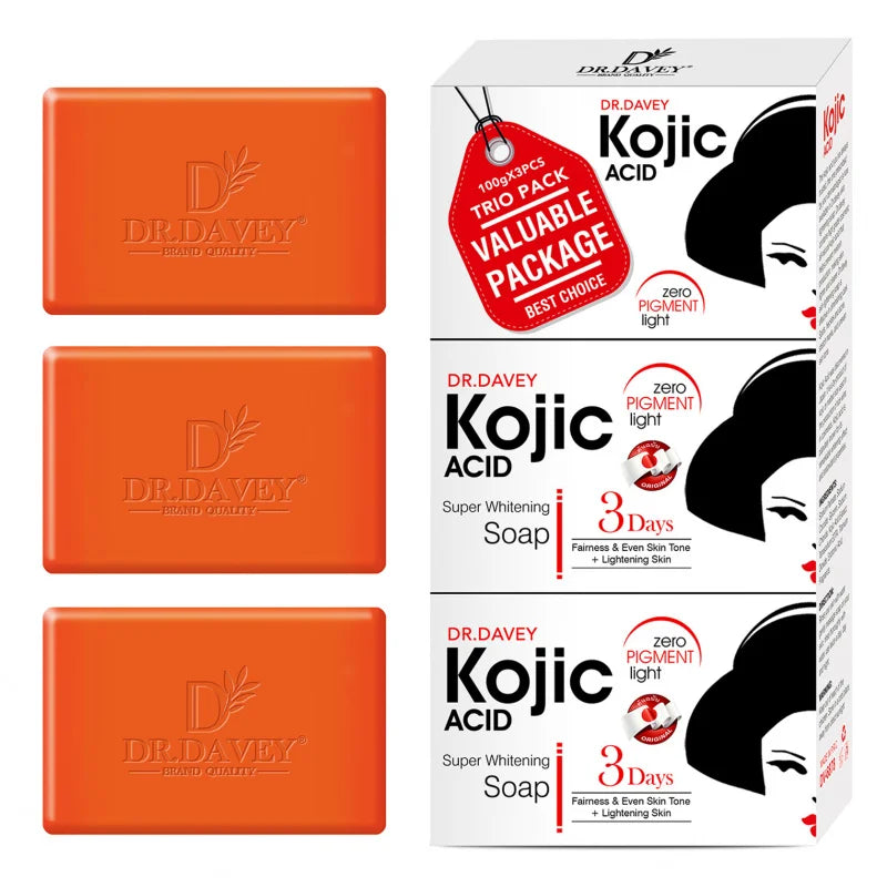 DR.DAVEY Kojic Acid Soap 3-Pack – Cleansing & Moisturizing