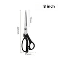 8 Inch Tailor Scissors Straight Edge Cutting Implement For Fabric Trimming Clothing Making And Handmade Sewing Projects Oasis Select black