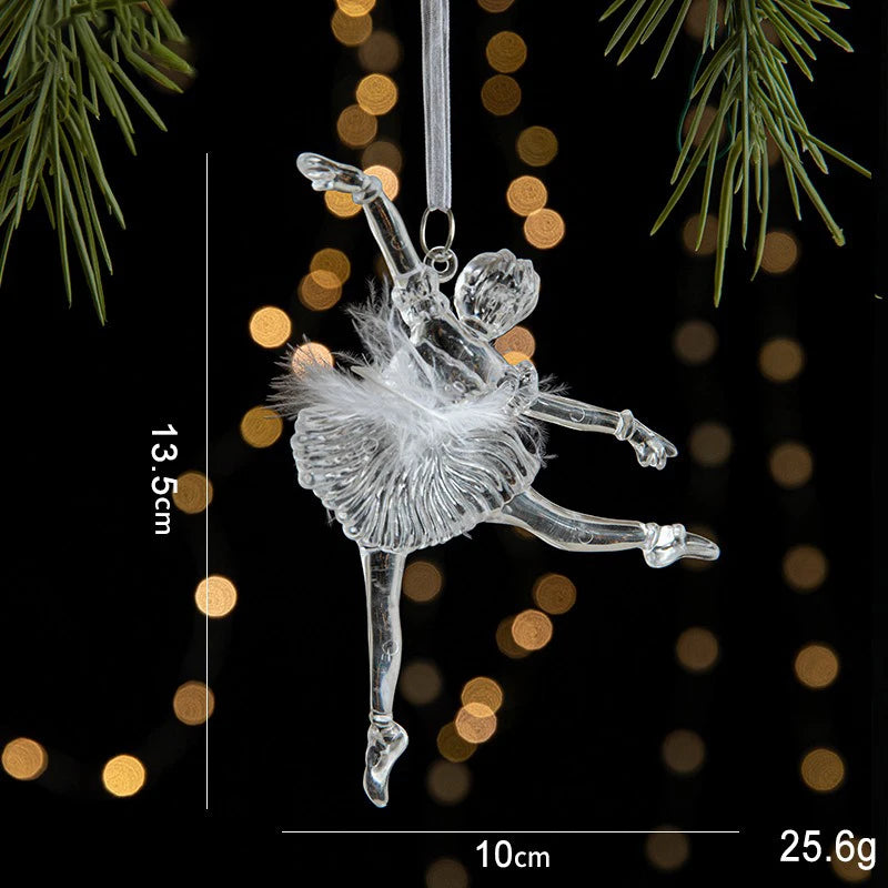 Acrylic Christmas Crystal Pendant – Angel & Snowflake Ornament
