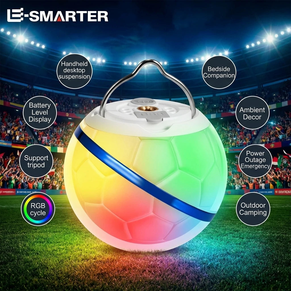 Portable Rechargeable Football Design Outdoor Light Emergency Camping Lamp Warm Night Lighting for Home and Camping Use Oasis Select