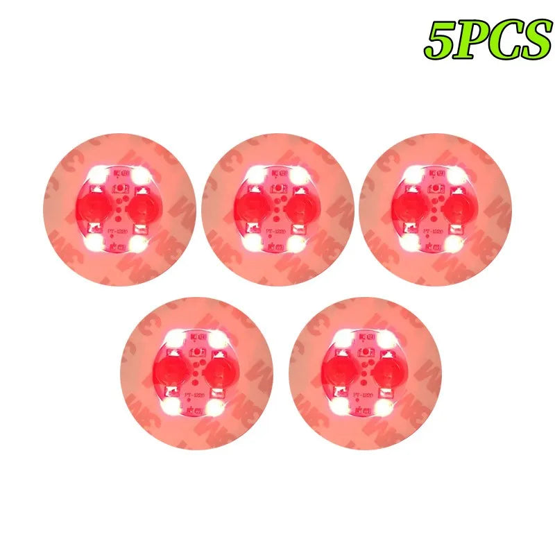 5/10/30PCS LED Coaster Lights Bar KTV Wedding Party Cocktail Drink Cup Vase Lighting Luminous Bottle Stickers Decoration Oasis Select RED-5PCS