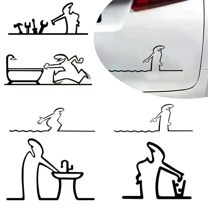 La Linea-Minimalist Line Art Wall Sticker, Waterproof Decal, Home and Car Decoration, Suitable for Walls Doors Glass and Cars Oasis Select