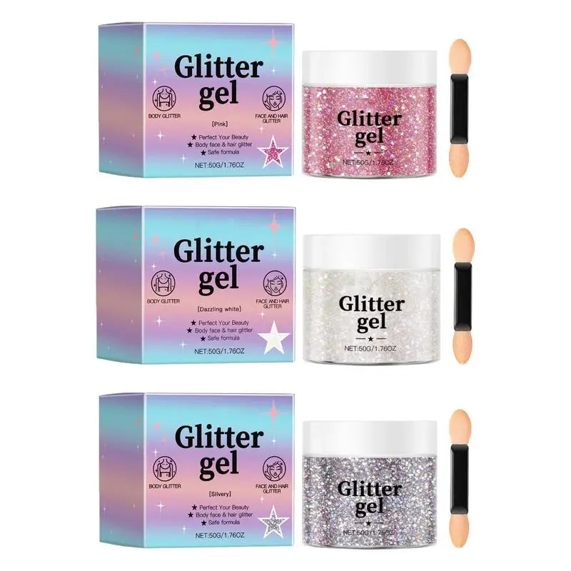 Eye Glitter Nail Hair Body Face Gel Natural Glitter Makeup Eye Glitter Face Body Lip Glitter Eyeshadow Polarizing Stage Makeup Oasis Select