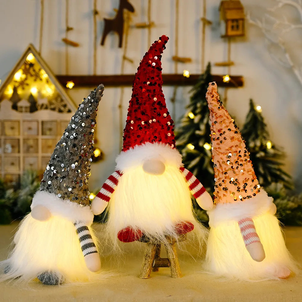 Glowing Christmas Gnome Faceless Doll | Holiday Home Decor