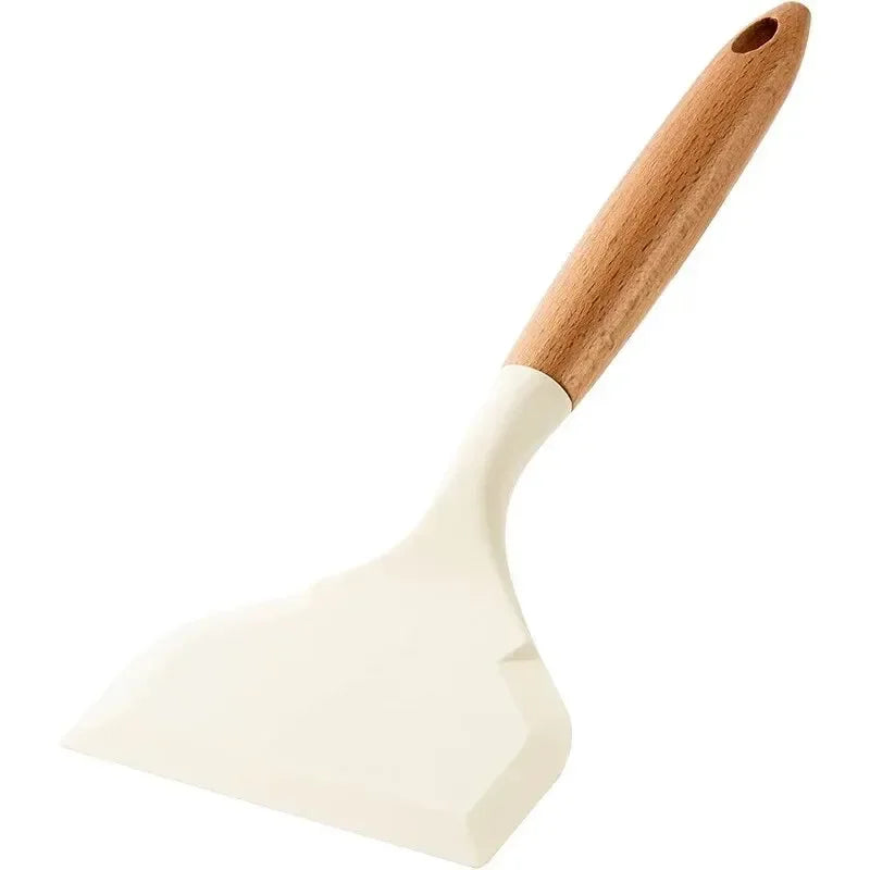 Silicone Spatula Cooking Utensils Beef Meat Egg Kitchen Scraper Wide Pizza Shovel Frying Non Stick Spatula Kitchenware Tools Oasis Select white
