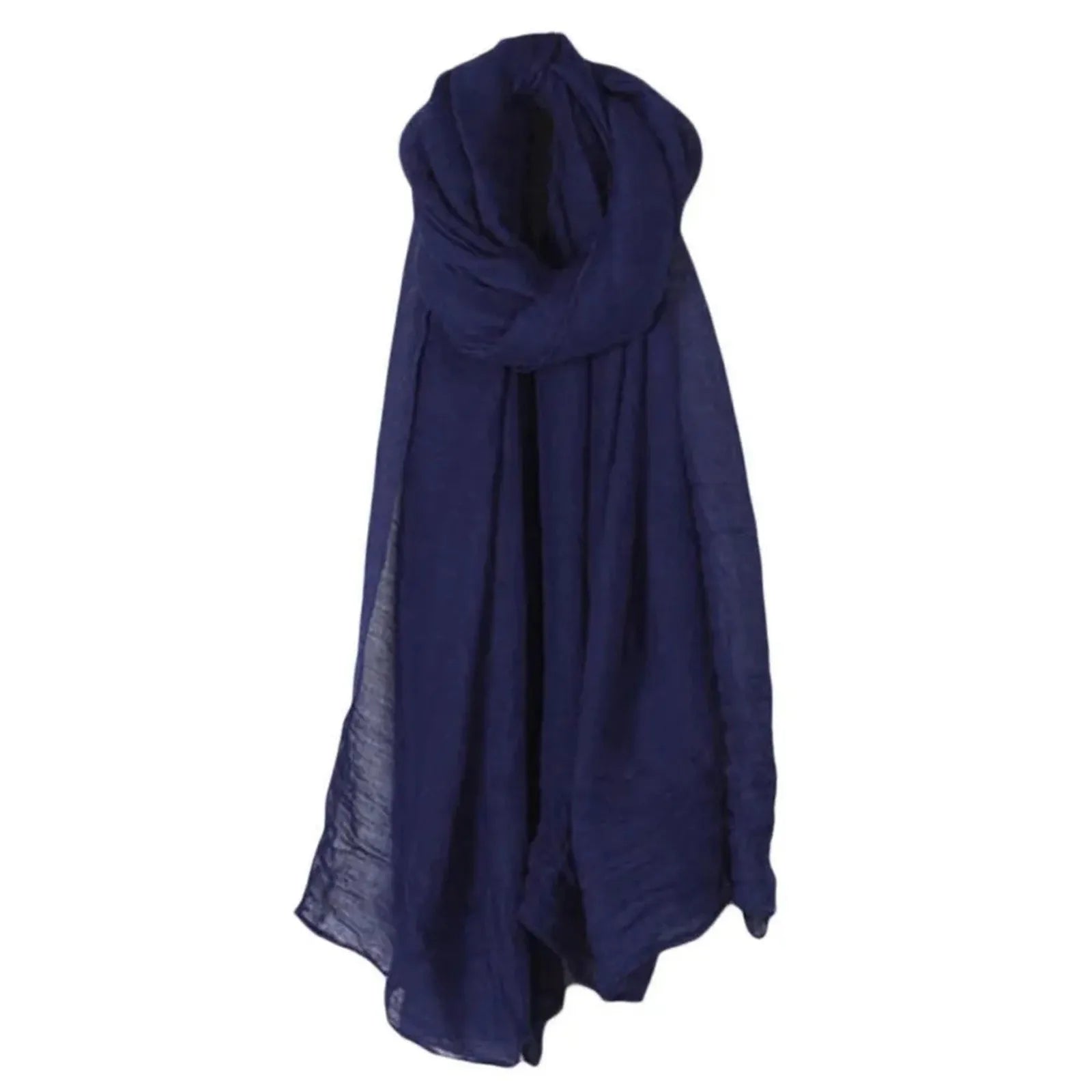Fashion New 16 Colors Women Long Scarf Wrap Scarves Vintage Cotton Linen Large Shawl Hijab Elegant Solid Black Red White Oasis Select Navy One Size