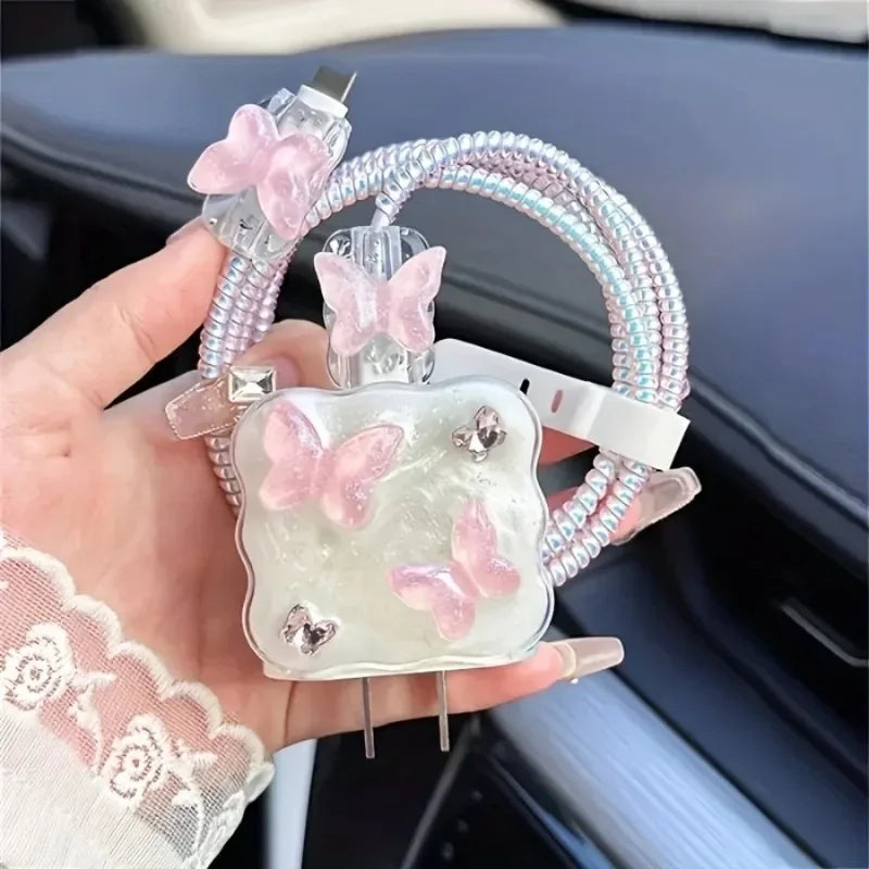 Butterfly Charger Protective Case Cable Protector For iPhone 18W/20W Fast Charging Cable Data Anti-break Charger Protective Rope Oasis Select