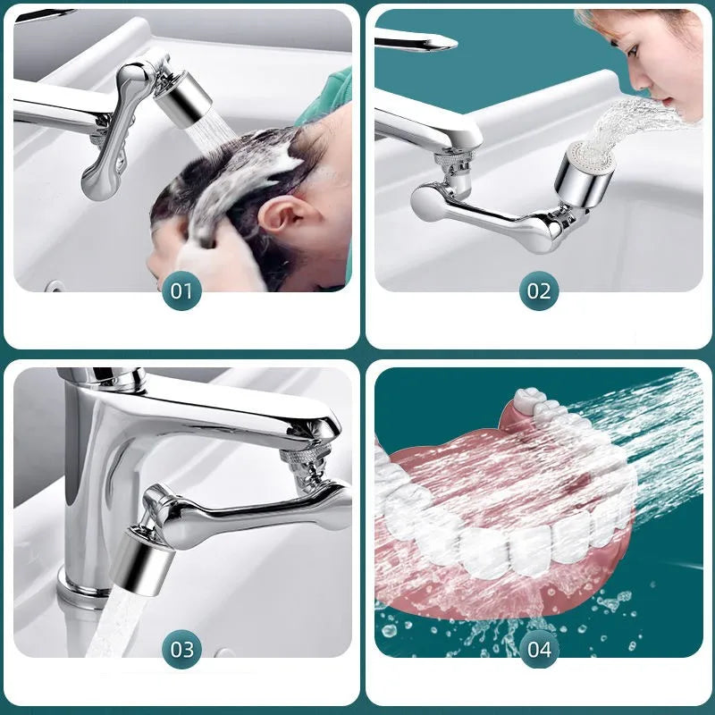 1080° Universal Rotation Faucet Sprayer Head 22/24mm Adaptor Washbasin Faucet Extender Aerator Bubbler Nozzle Kitchen Tap Oasis Select