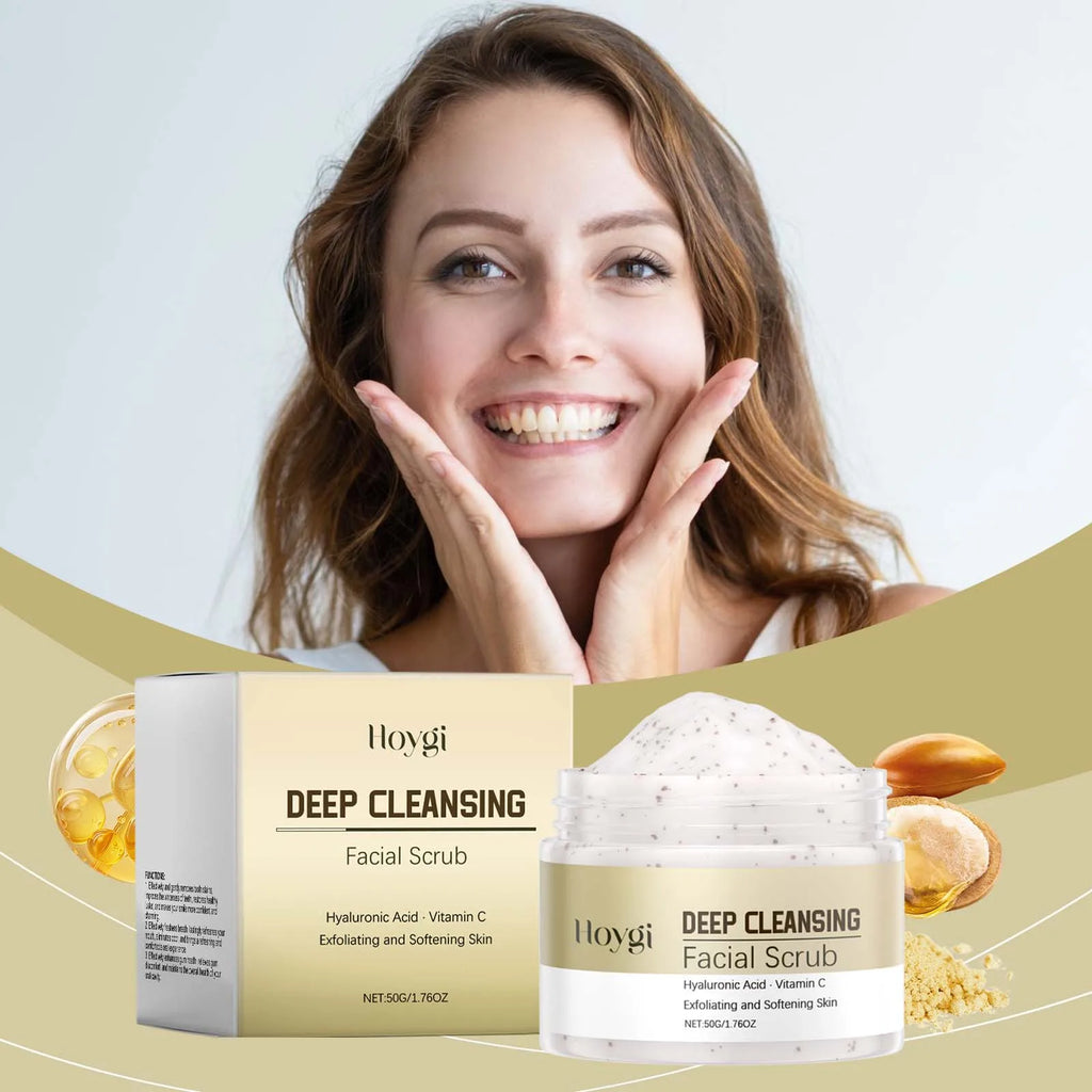 Hoygi Deep Cleansing Facial Scrub Exfoliating Facial Cleansing Pore Refining Removal Dead Skin Oil Control Smooth Hydrated Skin Oasis Select