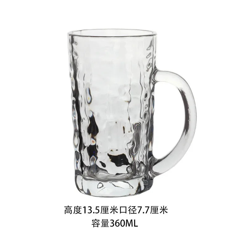 High-capacity Glass Beer Cup Milk Coffee Juice Water Cup Barware Drinkware for Home Party Bar Karaoke Transparent Durable Cup Oasis Select 360ML 301-400ml