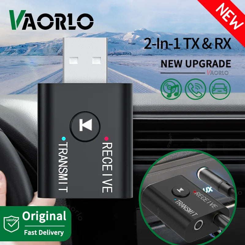 2 IN 1 Car Audio Transmitter Receiver 3.5mm AUX Jack RCA USB Dongle With MIC Music Wireless Adapter For Car/Wired Speaker/TV/PC Oasis Select