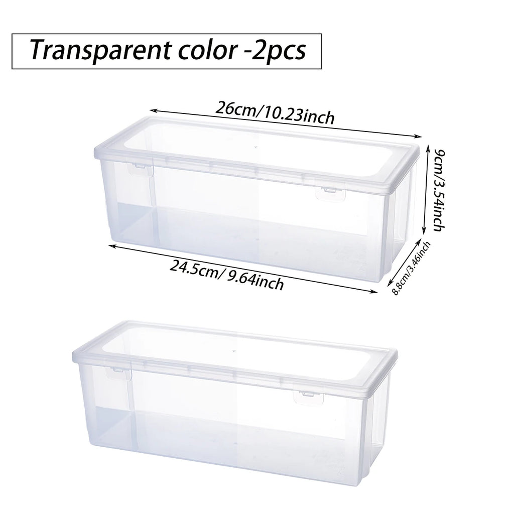 1pc/2pcs food with lid, spaghetti storage container snap seal moisture-proof noodle box grain storage box kitchen organizer Oasis Select 2pcs-transparent